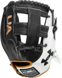 11.75 Inch Under Armour Genuine Pro 2.0 Black/White/Caramel Adult Infield Baseball Glove UAFGGP2-1175SP